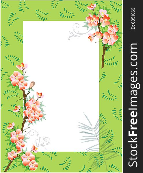 Drawing a flower border on the white background