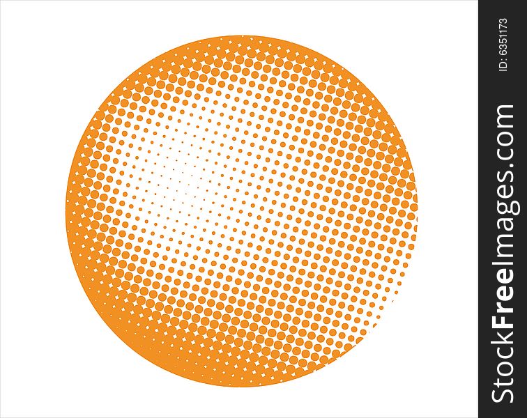 Illustration of background with orange halftone bubble