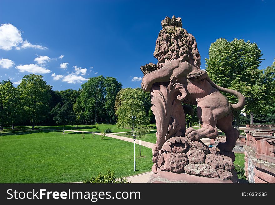 Lion And Schloss Philippsruhe