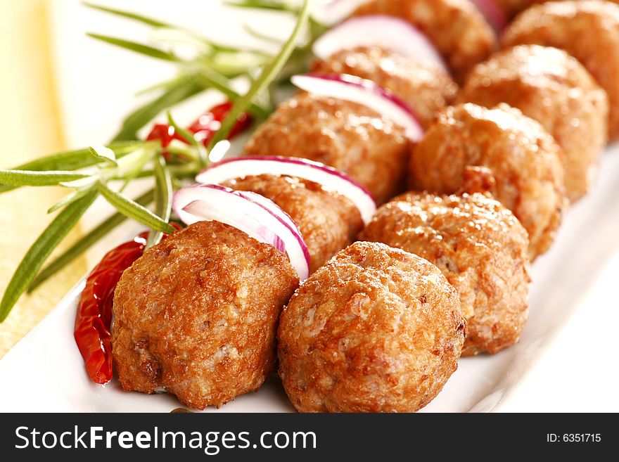 Fried pork with rosemary and paprika. Fried pork with rosemary and paprika