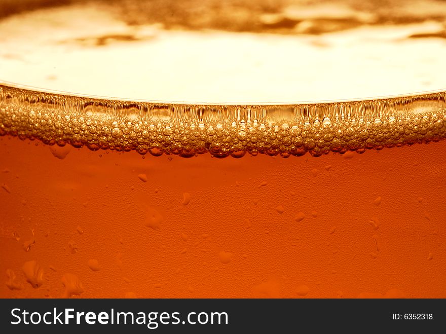 Detail of beer in a glass