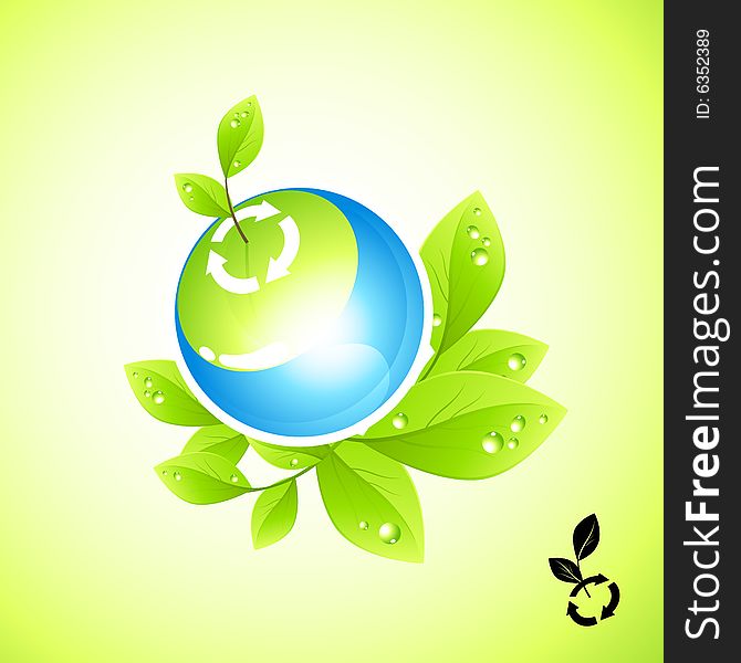 Global green symbol  illustration. Global green symbol  illustration.