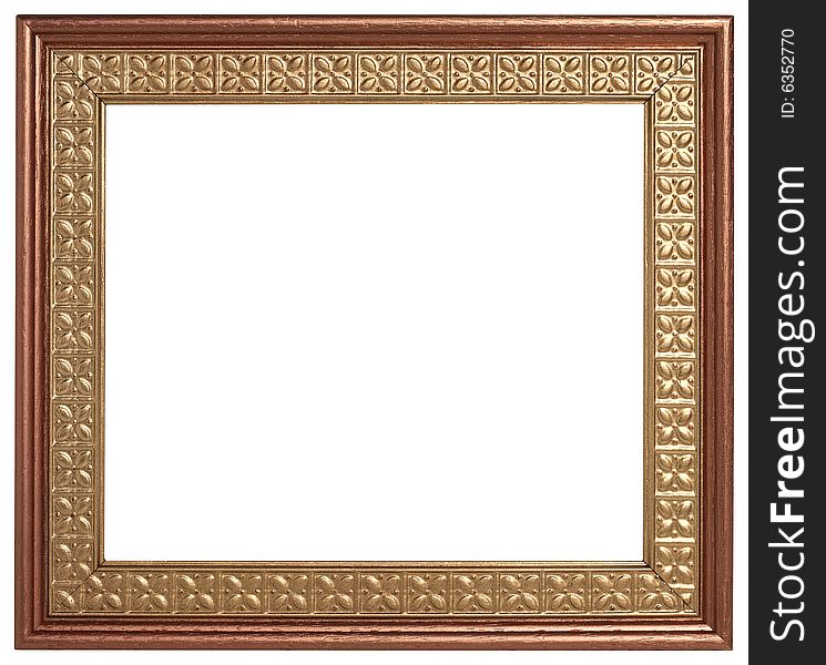 Picture gold frame with a decorative pattern. Picture gold frame with a decorative pattern