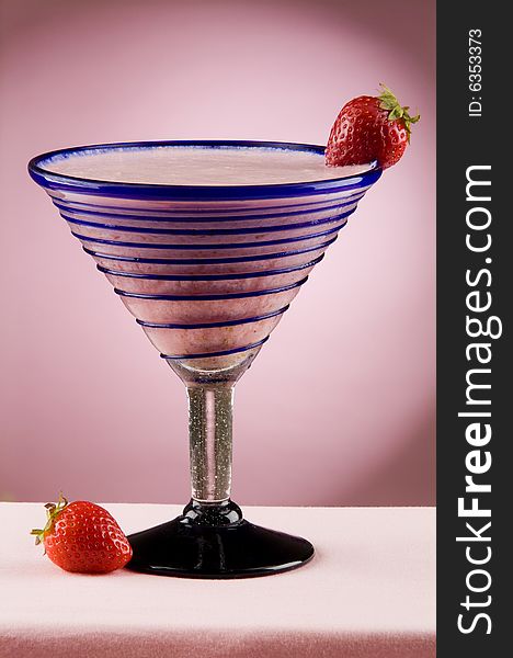A sweet and refreshing strawberry smoothie. A sweet and refreshing strawberry smoothie