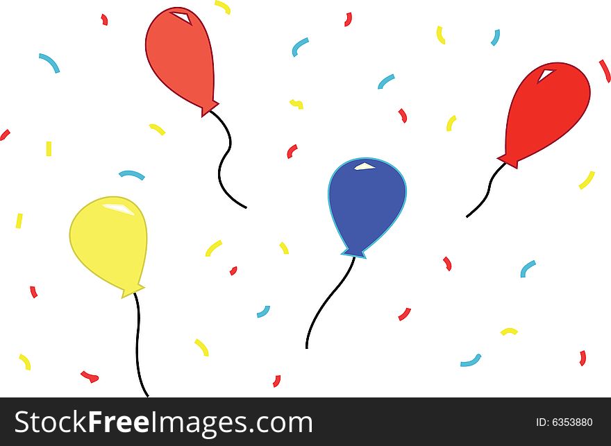 A vector including four colors balloons.