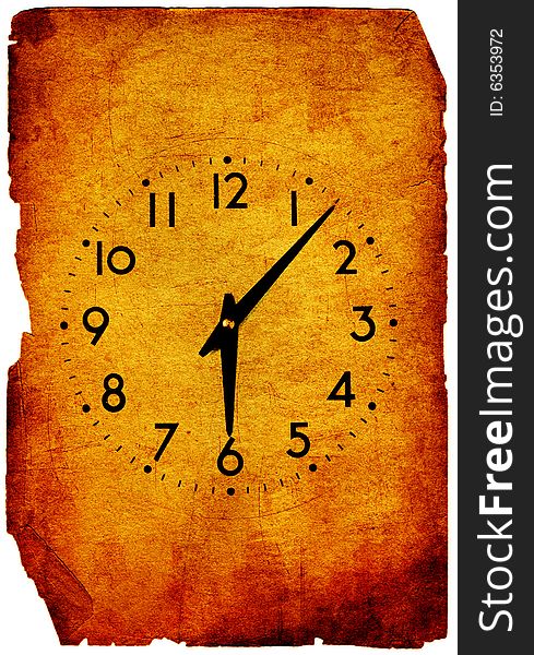 Vintage Clock Grunge Background