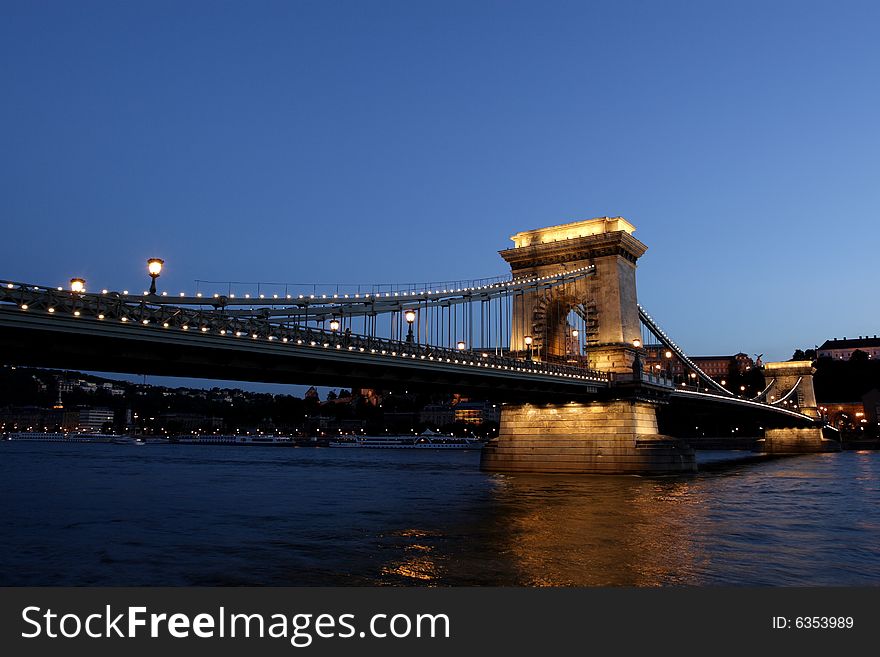 Chain bridge over the Danube in Budapest