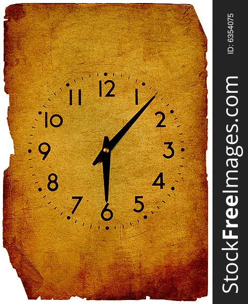 Vintage Clock Grunge Background
