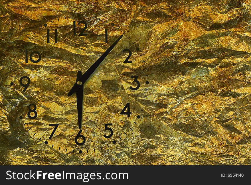 Vintage clock grunge background (Grungy paper)