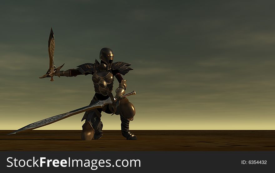 3d render of a female warrior