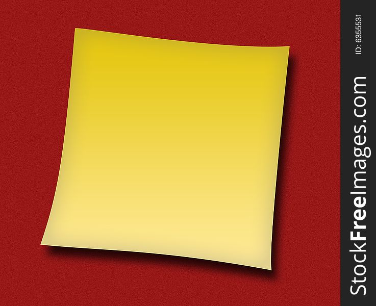 Isolated yellow note on white