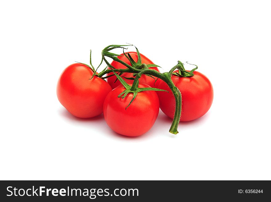 Shot of some tomatoes isolated on white