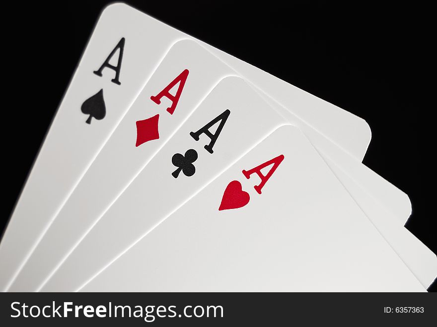 Four Aces against black background. Four Aces against black background