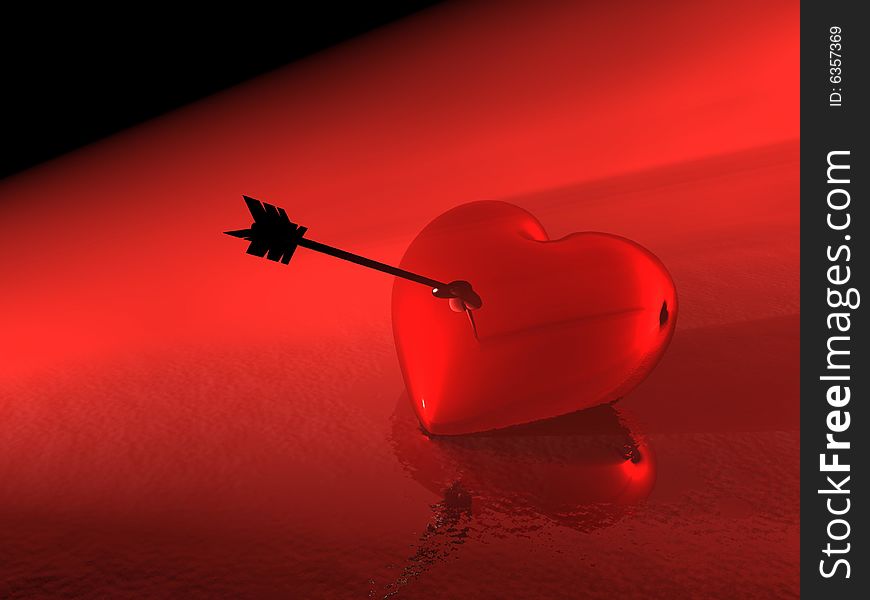 3d render of a love heart. 3d render of a love heart