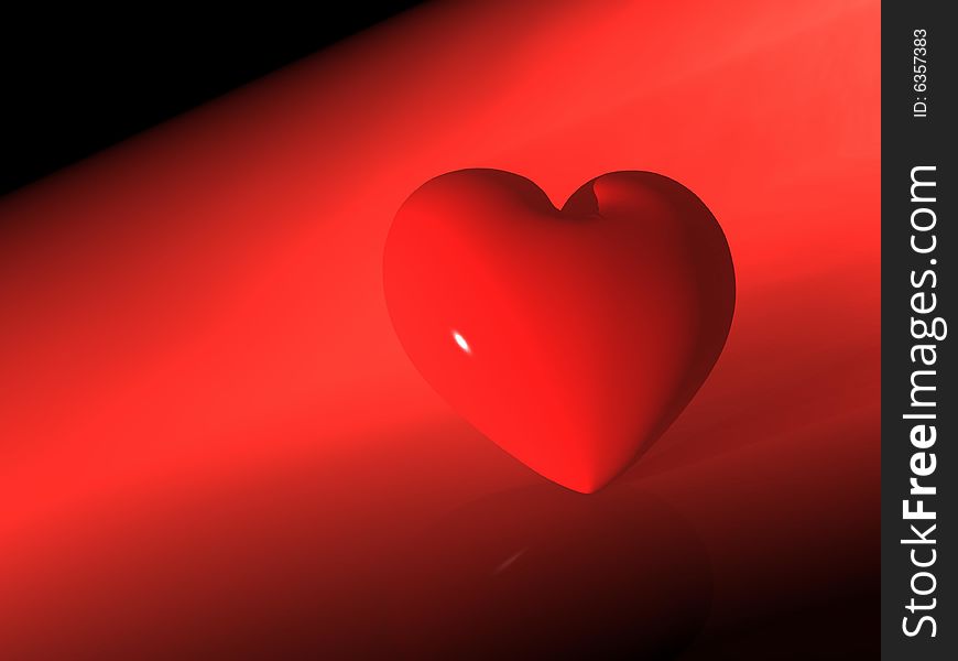 3d render of a love heart. 3d render of a love heart