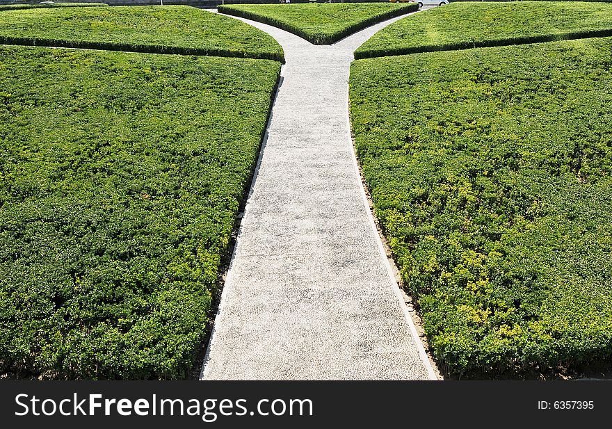 Footpath in the garden, art of gardening