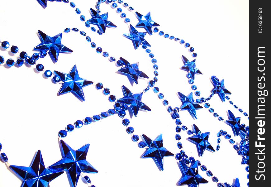 Detail blue stars, Christmas decoraions. Detail blue stars, Christmas decoraions
