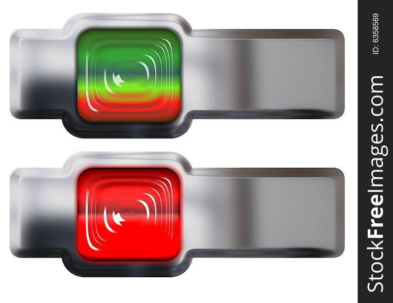 Metallic rounded rectangle Rollover Buttons