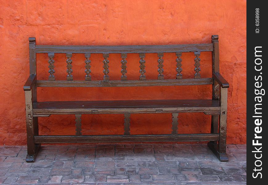 Bench in an old colonial house in Arequipa, Peru. Bench in an old colonial house in Arequipa, Peru