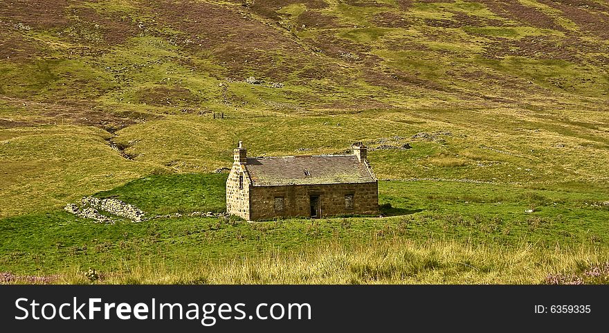 A lonely house somewhere in Scotland highlands. A lonely house somewhere in Scotland highlands