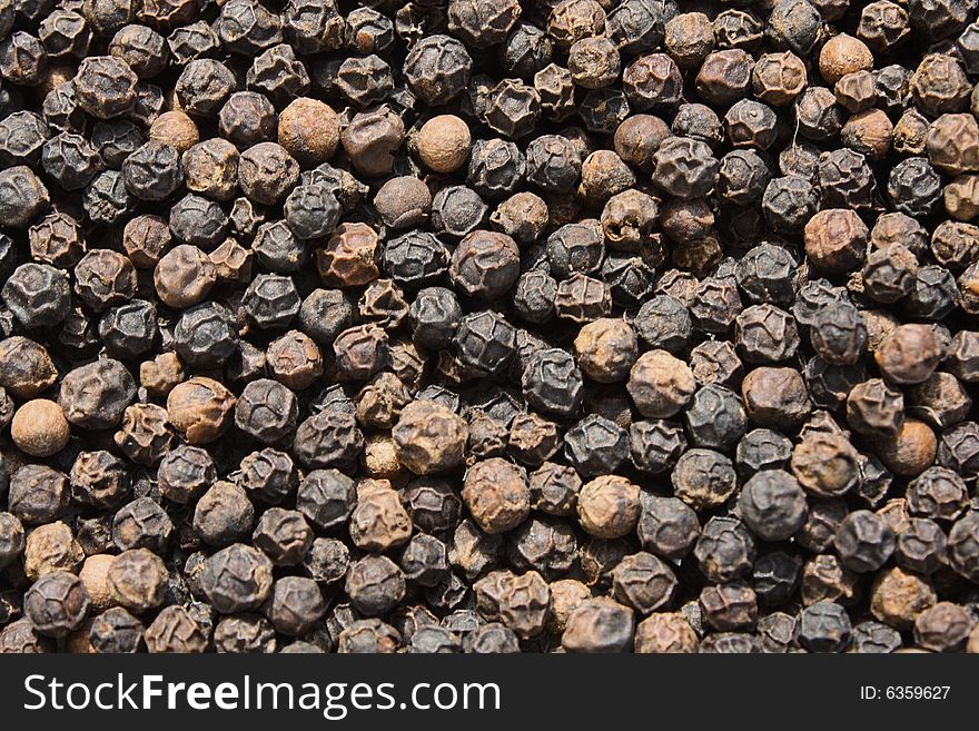 Close up of the black pepper texture. Background.