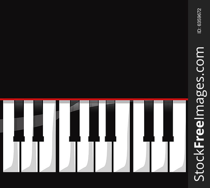 Vectorial piano keyboard representation isolated over white