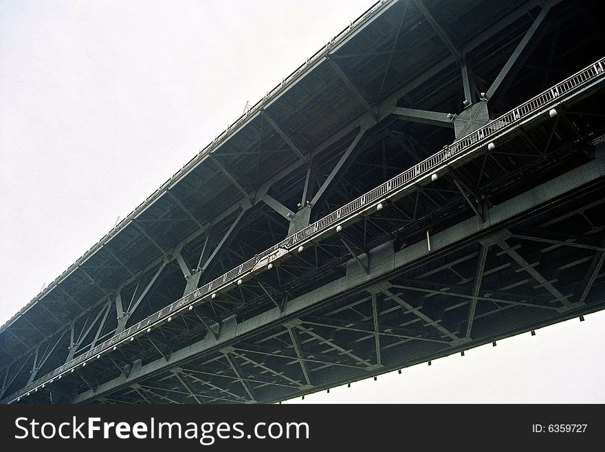 China's Wuhan Yangtze River Steel Bridge. China's Wuhan Yangtze River Steel Bridge