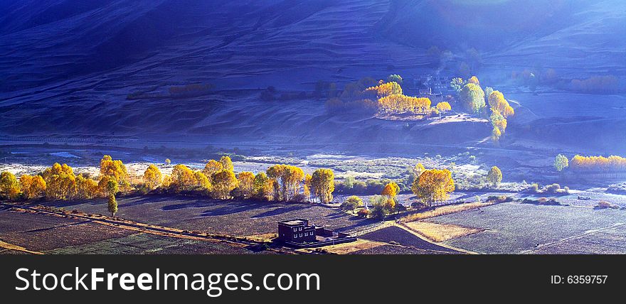This is a village altiplano autumn