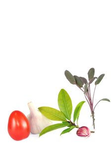 Tomato, Garlic And Herbs Stock Images