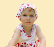 A Little Girl Lies On The Floor Royalty Free Stock Photography A Little Girl Lies On The Floor Royalty Free Stock Photography