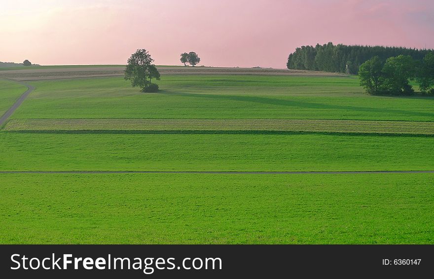 A wide open field on the Swabian Alb in south western Germany