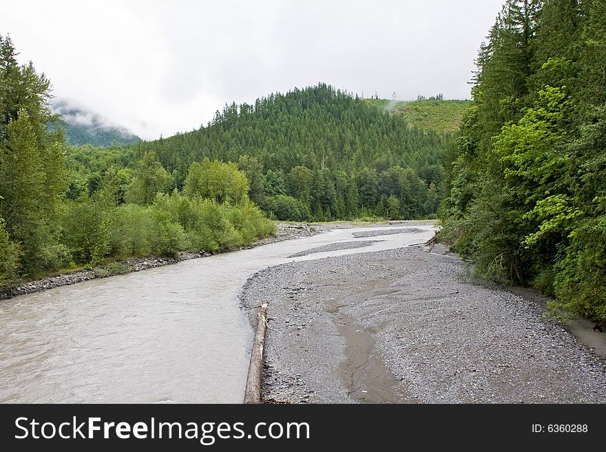 A swift river flowing through the mountains of Washington. A swift river flowing through the mountains of Washington