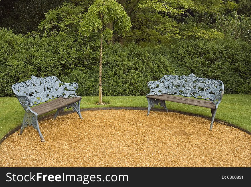 Benches in the park at Hughenden near London, England