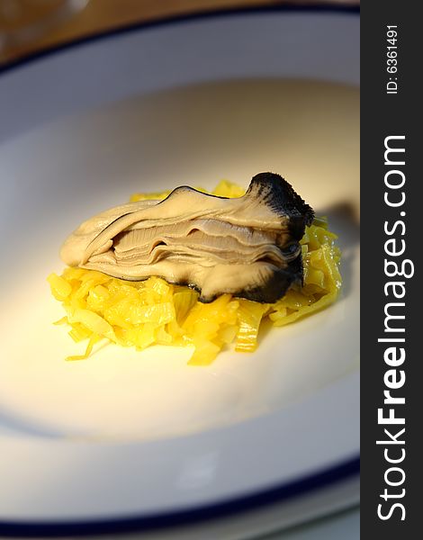 Cooked mussel isolated on a plate