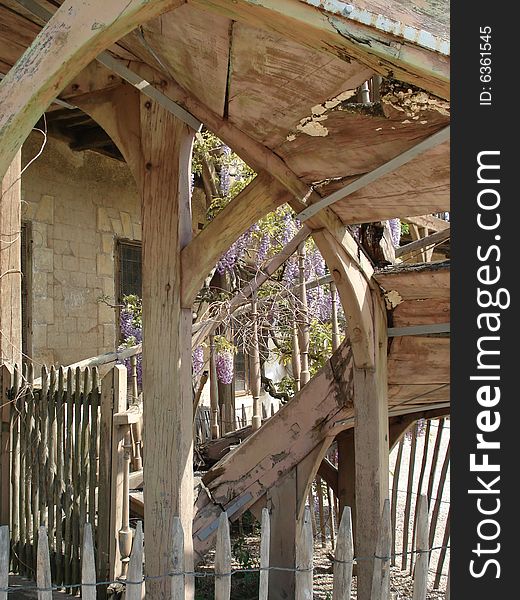 An old wooden building  at Marie Antionettes Hamlet, Versaille, Paris. An old wooden building  at Marie Antionettes Hamlet, Versaille, Paris