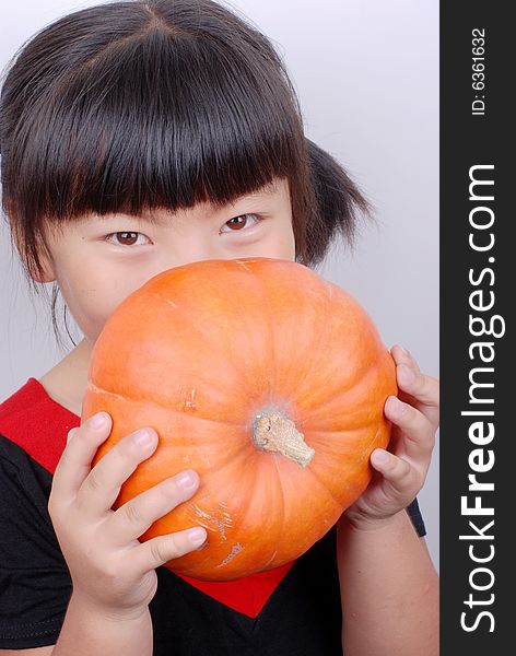 Girl And Pumpkin