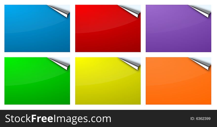 Multi colored icon with folded corners. Multi colored icon with folded corners