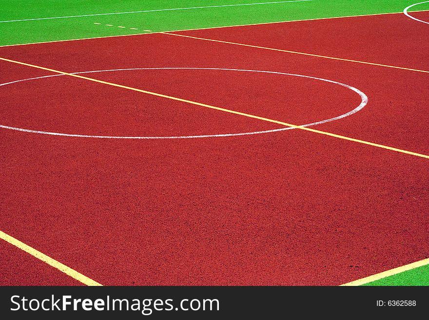 The sports field for basketball. The sports field for basketball