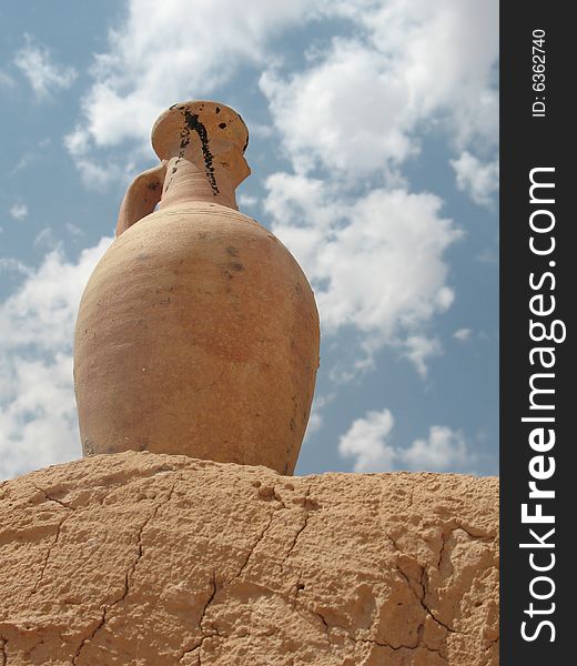 Vase in Sakhara desert. Sand and sky. Vase in Sakhara desert. Sand and sky.