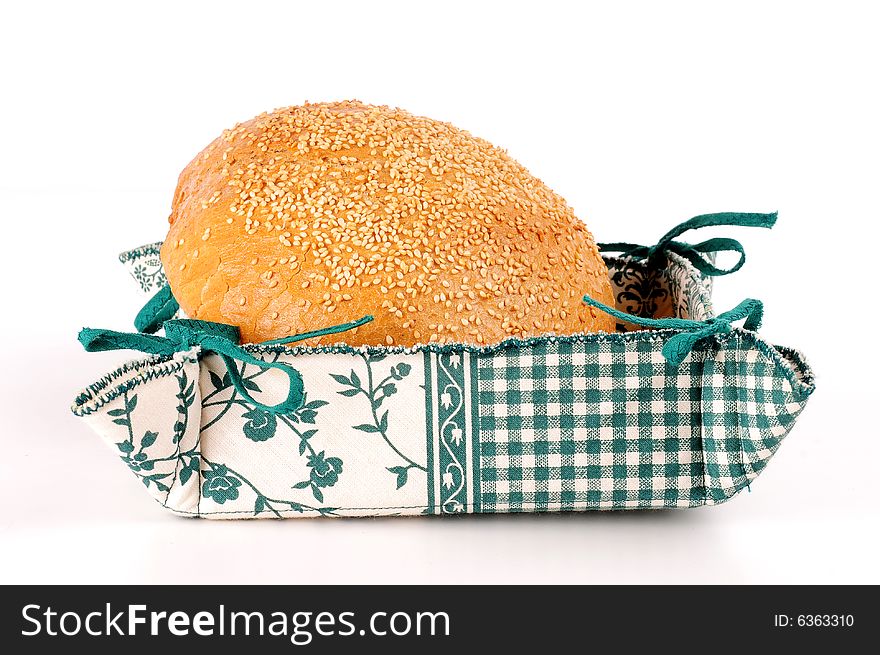 A view with Bread over white background