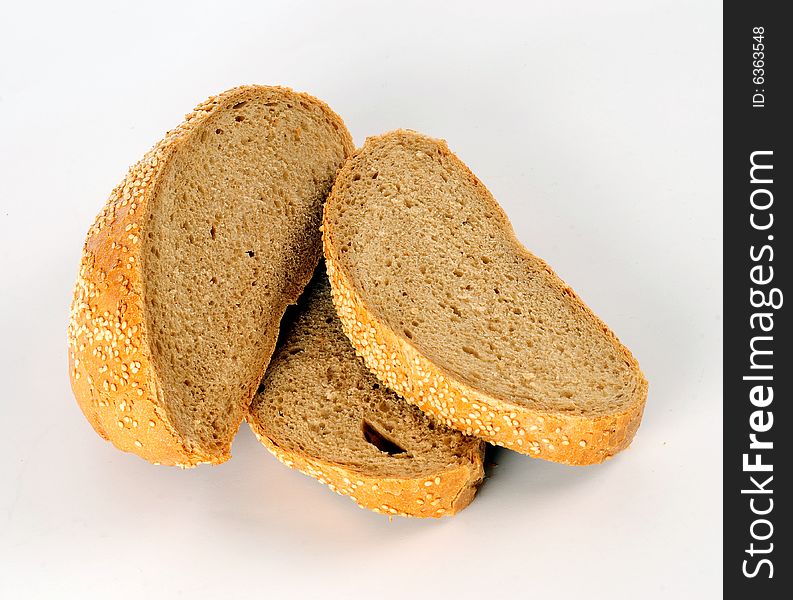 A view with Bread over white background