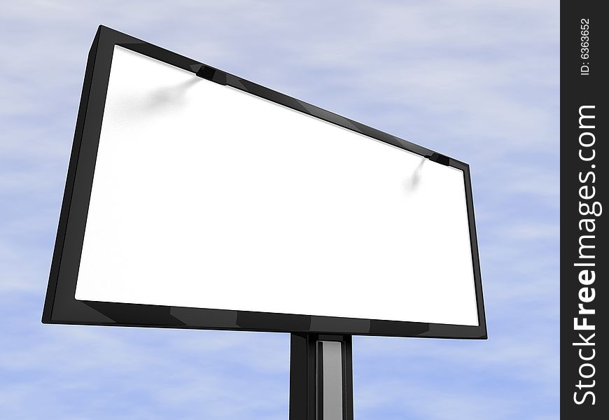 Blue sky with clouds and a billboard