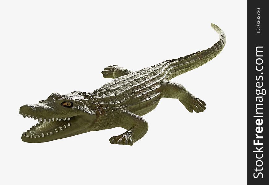 Toy crocodil isolated on white background