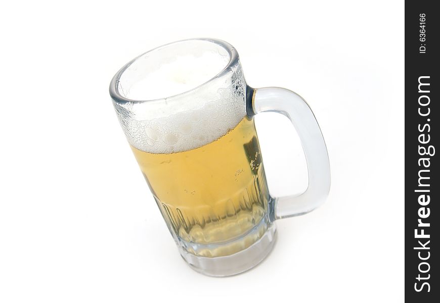 Close up of glass mug with beer. Close up of glass mug with beer