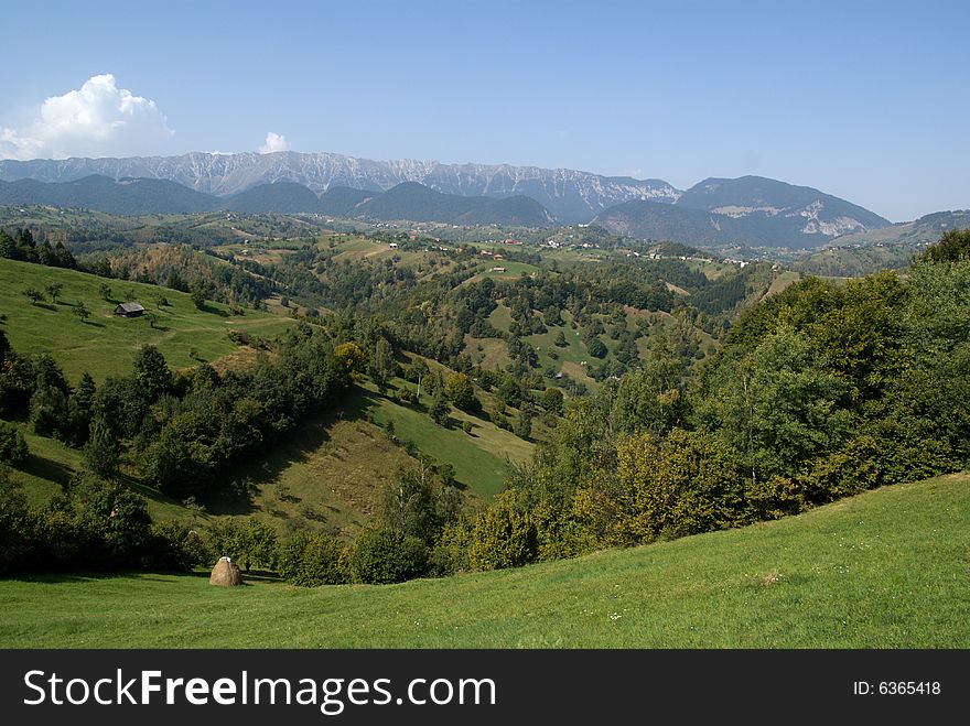 The green hills in Transylvania