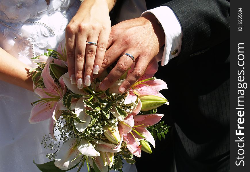 Hands Of The Groom And Bride