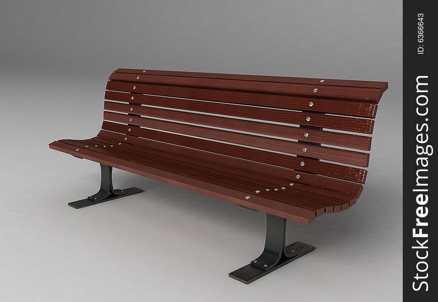 3d bench on isolated background