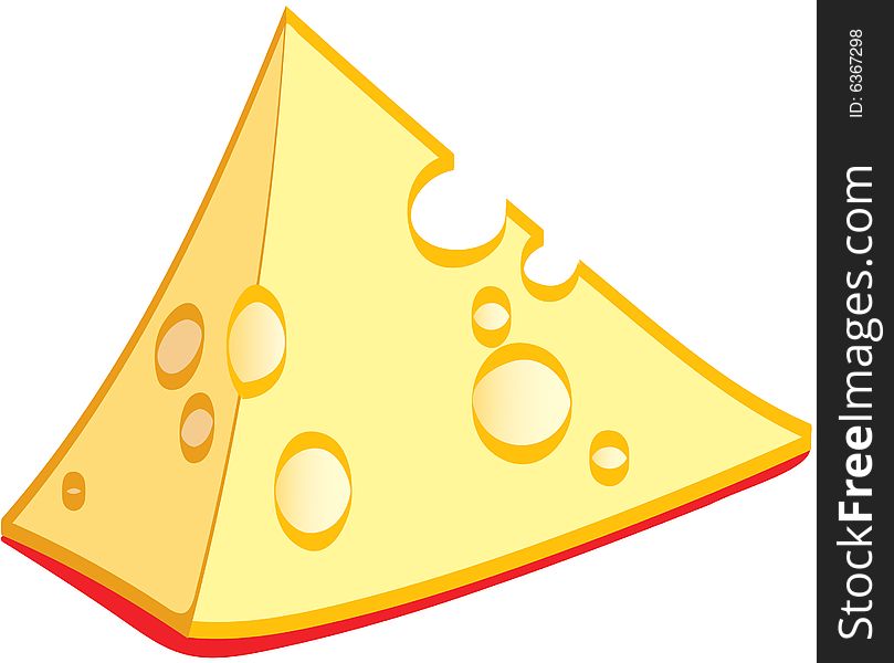 A piece of cheese (illustration, clipart)