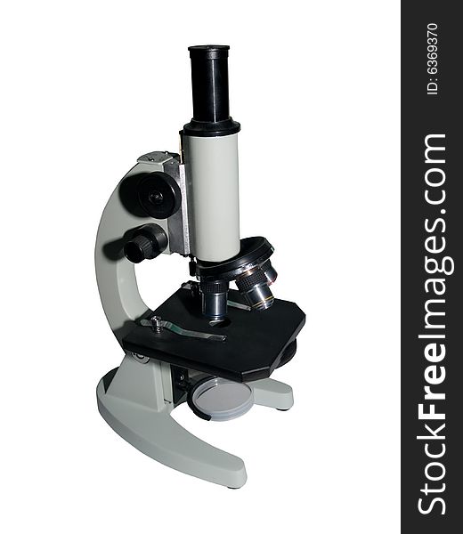 Microscope isolated on a white background