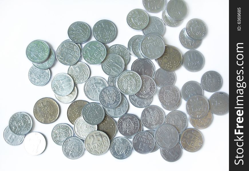 Coins on a white background. Coins on a white background